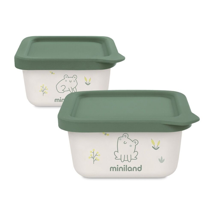 Conjunto 2 Recipientes Miniland NaturSet Frog - Miniland - 8413082894573