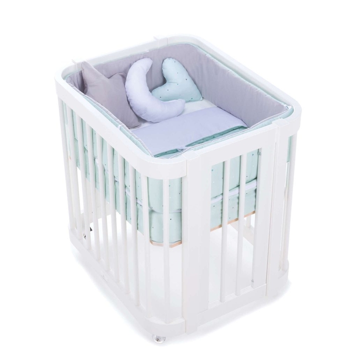 Berço Alondra Crea Tre White 4 em 1 com Saco Cama e Protetor - Alondra - CREA3-K40-M1100-TX127