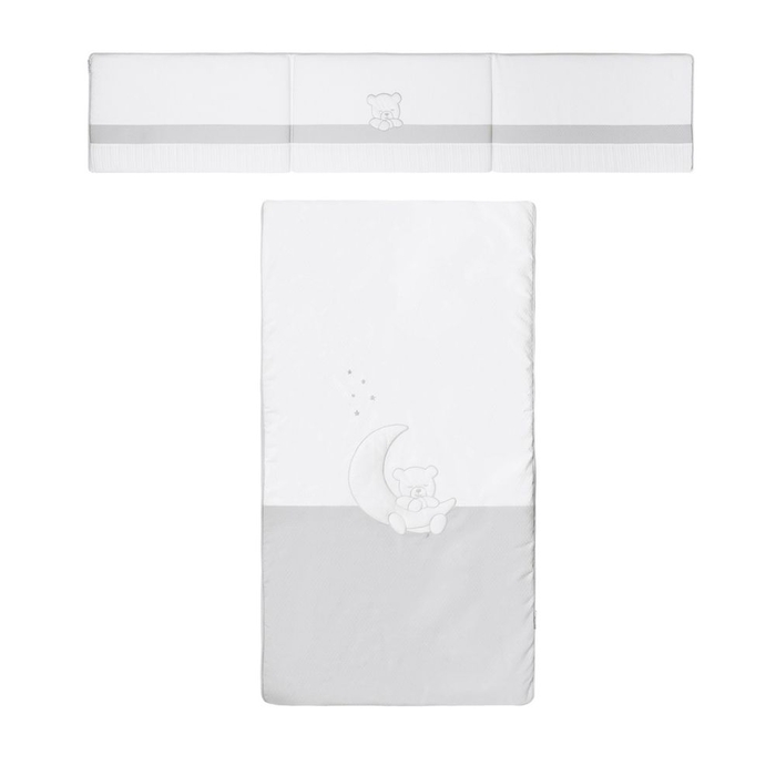 Colcha e Protetor Petit Praia Teddy Gris - Petit Praia - 8438082913154