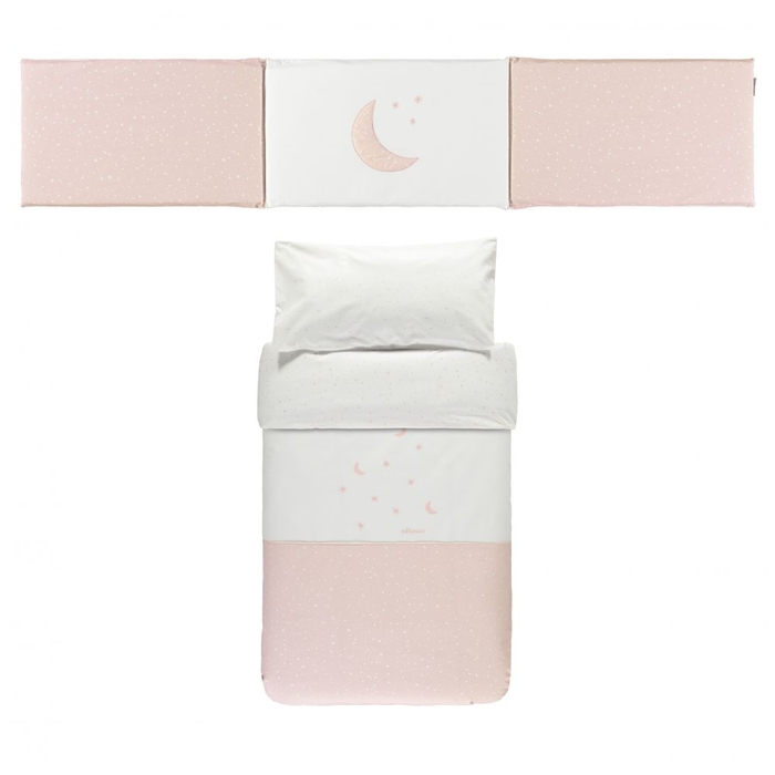 Capa de Edredão e Protetor de Berço Petit Praia Cosmos Rosa - Petit Praia - 8438085221553