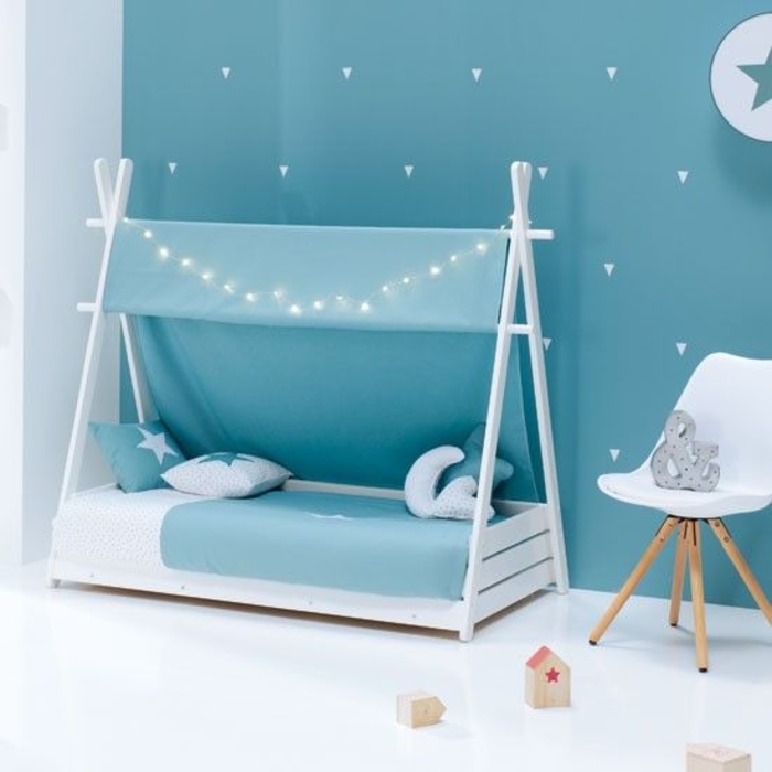 Cama Junior Alondra Montessori Homy White com Edredão - Alondra - HOMY-11-TX181