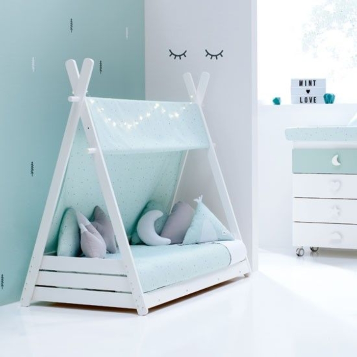 Cama Junior Alondra Montessori Homy XL White com Toldo - Alondra - HOMYXL-20-TX055