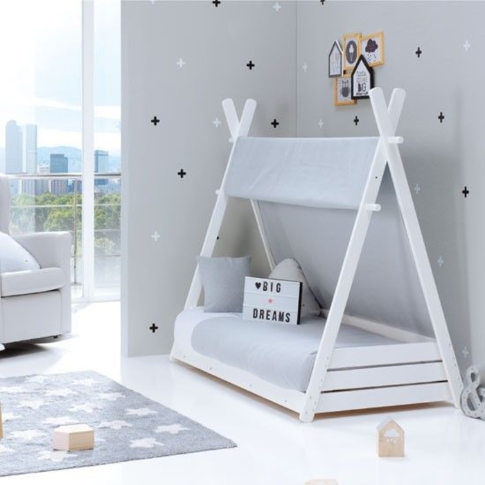 Cama Junior Alondra Montessori Homy XL White com Edredão - Alondra - HOMYXL-21-TX178