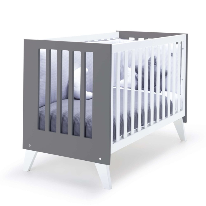 Berço Alondra Nexo Marengo | Pinho Lacado 4 em 1 com Barra Infantil e Têxteis - Alondra - NEXO-K13-M7769-TX114