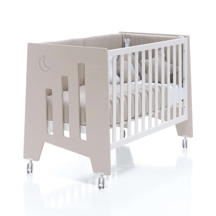 Berço Alondra Omni Beige 5 em 1 com Barra Infantil, Kit Co-Sleeping e Têxteis - Alondra - OMNI-K14-M7753-TX178