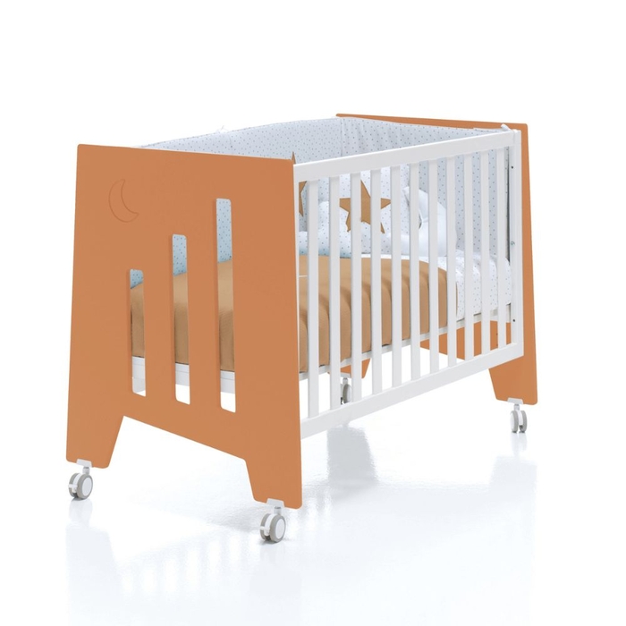 Berço Alondra Omni Terracota 5 em 1 com Barra Infantil, Kit Co-Sleeping e Têxteis - Alondra - OMNI-K14-M7783-TX123