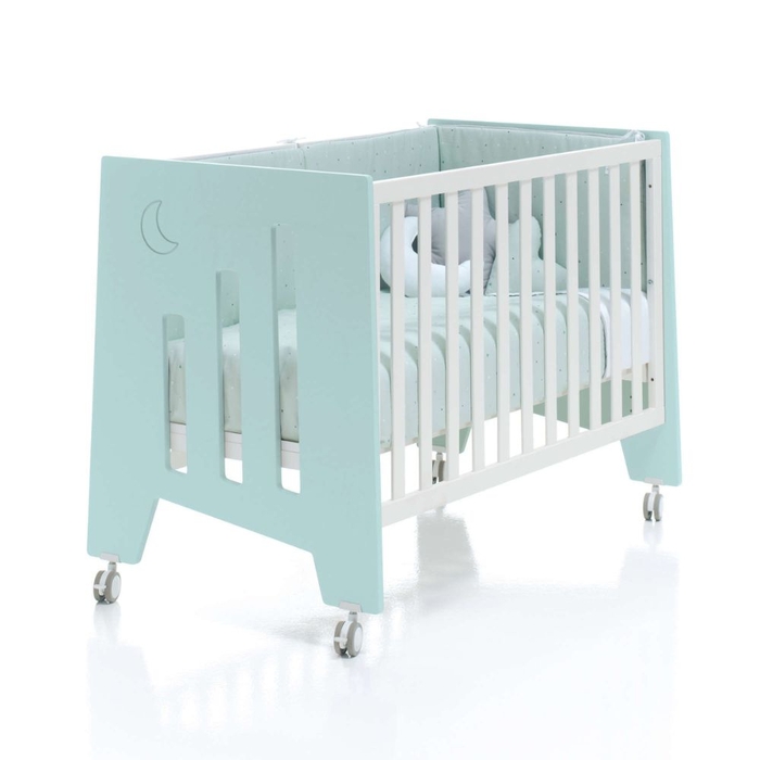 Berço Alondra Omni Mint 5 em 1 com Colchão, Barra Infantil, Kit Co-Sleeping e Têxteis - Alondra - OMNI-K16-M7755-TX055