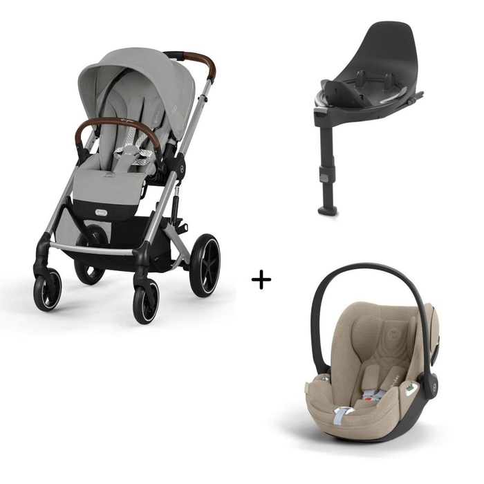 Carrinho de Bebé Balios S Lux Silver, Babycoque Cloud T i-Size Plus e Base T Isofix i-Size Cybex - Cybex - PACKBALIOS016-011