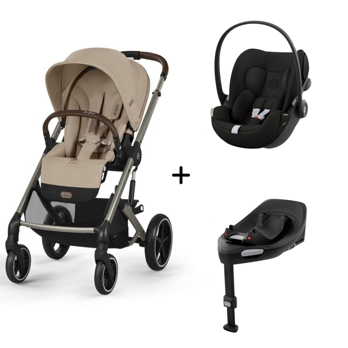 Carrinho de Bebé Balios S Lux Taupe, Babycoque Cloud G i-Size e Base Isofix G i-Size Cybex - Cybex - PACKBALIOS018-001