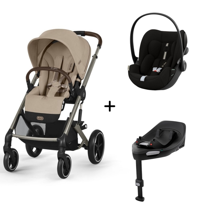 Carrinho de Bebé Balios S Lux Taupe, Babycoque Cloud G i-Size Plus e Base Isofix G i-Size Cybex - Cybex - PACKBALIOS020-001