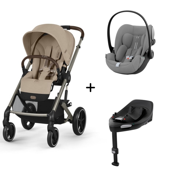 Carrinho de Bebé Balios S Lux Taupe, Babycoque Cloud G i-Size Plus e Base Isofix G i-Size Cybex - Cybex - PACKBALIOS020-002