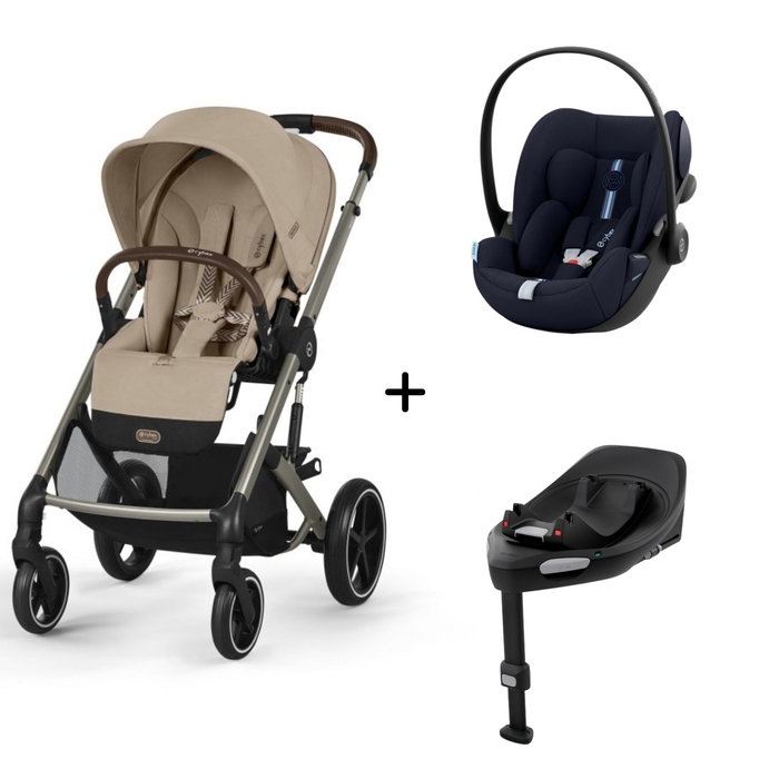 Carrinho de Bebé Balios S Lux Taupe, Babycoque Cloud G i-Size Plus e Base Isofix G i-Size Cybex - Cybex - PACKBALIOS020-003