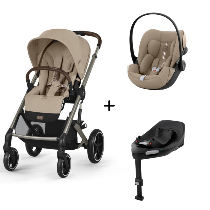 Carrinho de Bebé Balios S Lux Taupe, Babycoque Cloud G i-Size Plus e Base Isofix G i-Size Cybex - Cybex - PACKBALIOS020-005