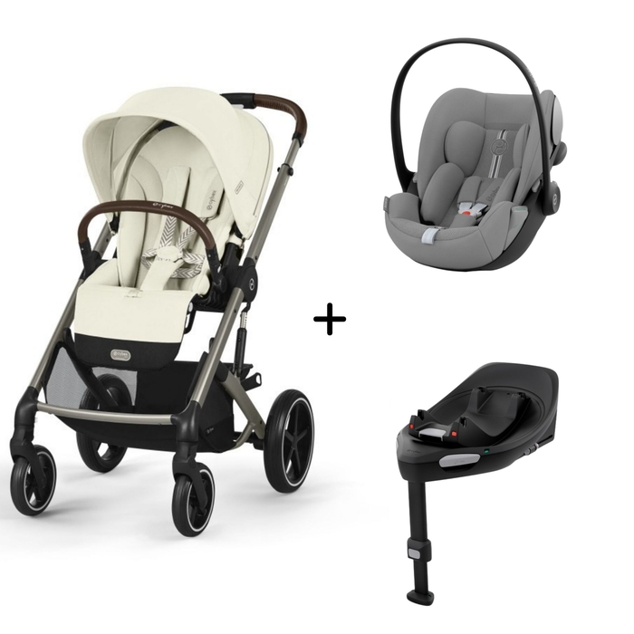 Carrinho de Bebé Balios S Lux Taupe, Babycoque Cloud G i-Size Plus e Base Isofix G i-Size Cybex - Cybex - PACKBALIOS020-007