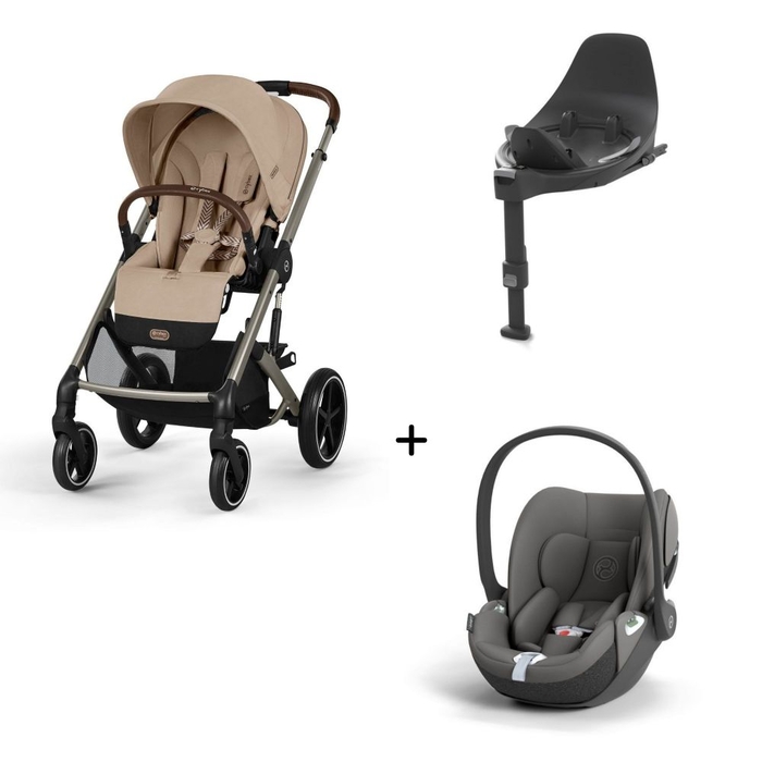 Carrinho de Bebé Balios S Lux Taupe, Babycoque Cloud T i-Size e Base T Isofix i-Size Cybex - Cybex - PACKBALIOS022-001