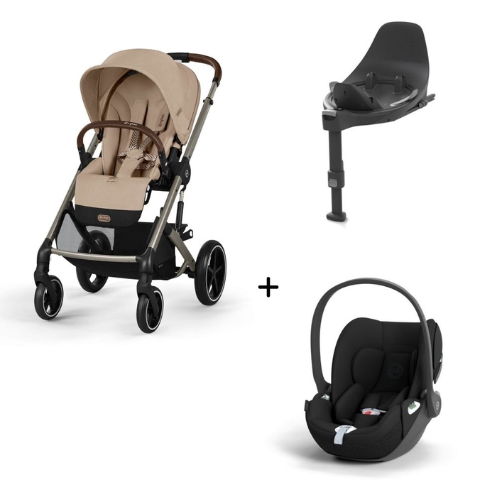Carrinho de Bebé Balios S Lux Taupe, Babycoque Cloud T i-Size e Base T Isofix i-Size Cybex - Cybex - PACKBALIOS022-002