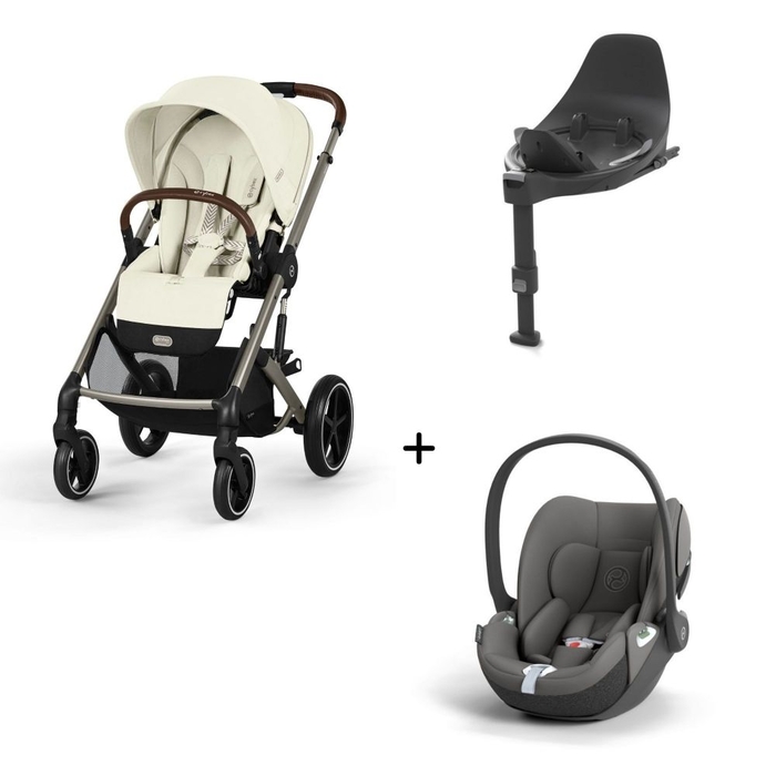 Carrinho de Bebé Balios S Lux Taupe, Babycoque Cloud T i-Size e Base T Isofix i-Size Cybex - Cybex - PACKBALIOS022-003