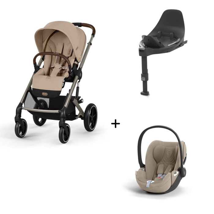 Carrinho de Bebé Balios S Lux Taupe, Babycoque Cloud T i-Size Plus e Base T Isofix i-Size Cybex - Cybex - PACKBALIOS024-005