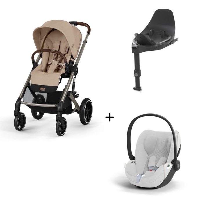 Carrinho de Bebé Balios S Lux Taupe, Babycoque Cloud T i-Size Plus e Base T Isofix i-Size Cybex - Cybex - PACKBALIOS024-006