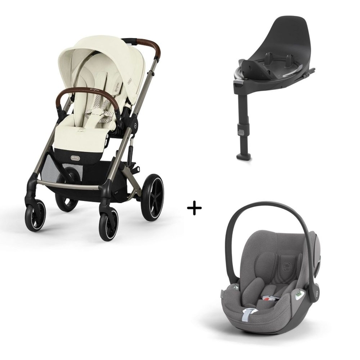 Carrinho de Bebé Balios S Lux Taupe, Babycoque Cloud T i-Size Plus e Base T Isofix i-Size Cybex - Cybex - PACKBALIOS024-007