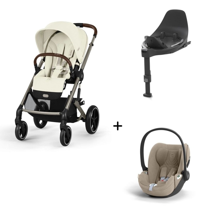 Carrinho de Bebé Balios S Lux Taupe, Babycoque Cloud T i-Size Plus e Base T Isofix i-Size Cybex - Cybex - PACKBALIOS024-011