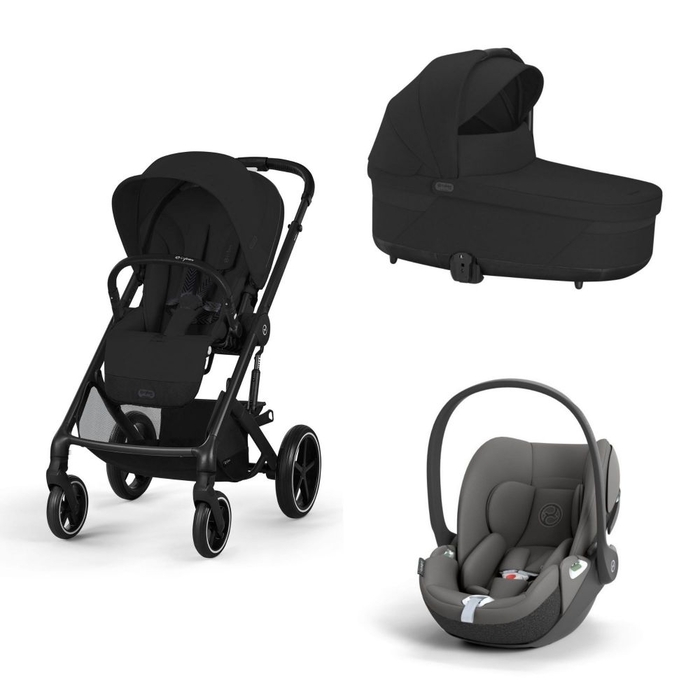 Carrinho de Bebé e Alcofa Balios S Lux Black e Babycoque Cloud T i-Size - Cybex - PACKBALIOS025-002