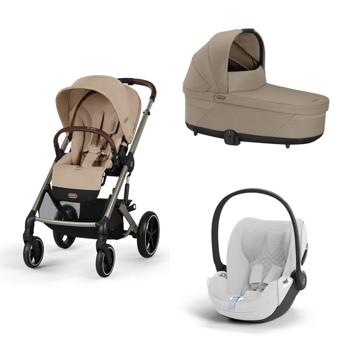 Carrinho de Bebé e Alcofa Balios S Lux Taupe e Babycoque Cloud T i-Size Plus - Cybex - PACKBALIOS026-022