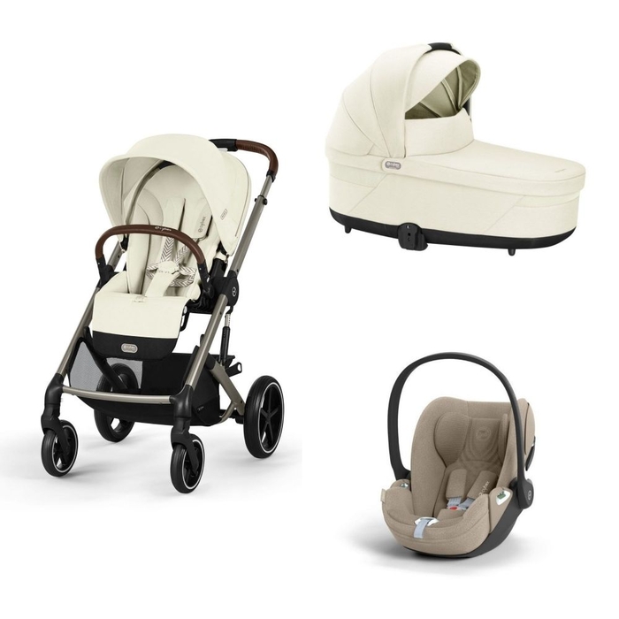Carrinho de Bebé e Alcofa Balios S Lux Taupe e Babycoque Cloud T i-Size Plus - Cybex - PACKBALIOS026-025
