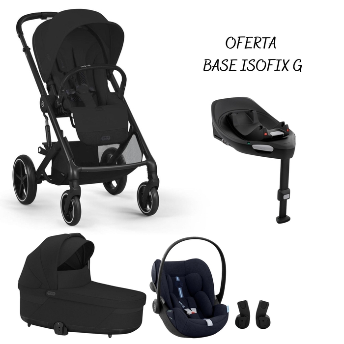 Carrinho de Bebé e Alcofa Cybex Balios Black com Cloud G Plus e Adaptadores com Oferta Base G - Cybex - PACKBALIOS028-003