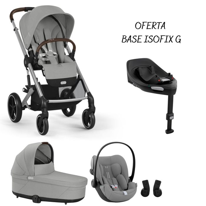 Carrinho de Bebé e Alcofa Cybex Balios Silver com Cloud G Plus e Adaptadores com Oferta Base G - Cybex - PACKBALIOS029-002