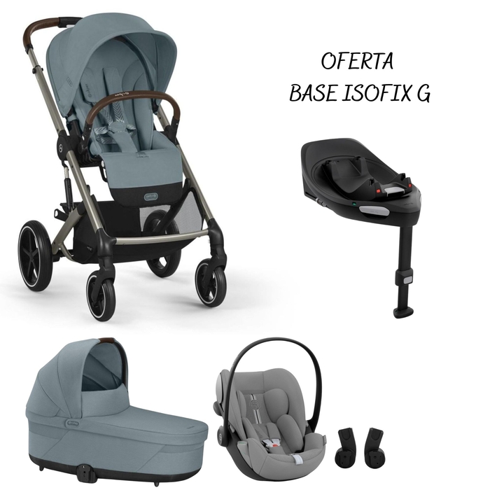 Carrinho de Bebé e Alcofa Cybex Balios Taupe com Cloud G Plus e Adaptadores com Oferta Base G - Cybex - PACKBALIOS030-002