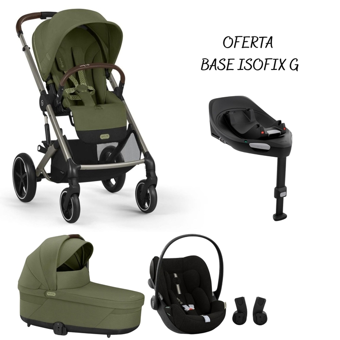 Carrinho de Bebé e Alcofa Cybex Balios Taupe com Cloud G Plus e Adaptadores com Oferta Base G - Cybex - PACKBALIOS030-016