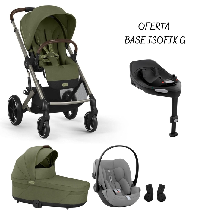 Carrinho de Bebé e Alcofa Cybex Balios Taupe com Cloud G Plus e Adaptadores com Oferta Base G - Cybex - PACKBALIOS030-017