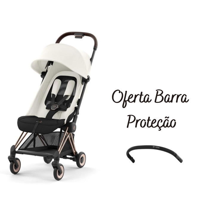Carrinho Compacto Cybex Coya Rosegold com Oferta Barra de Proteção - Cybex - PACKCOYA001-003