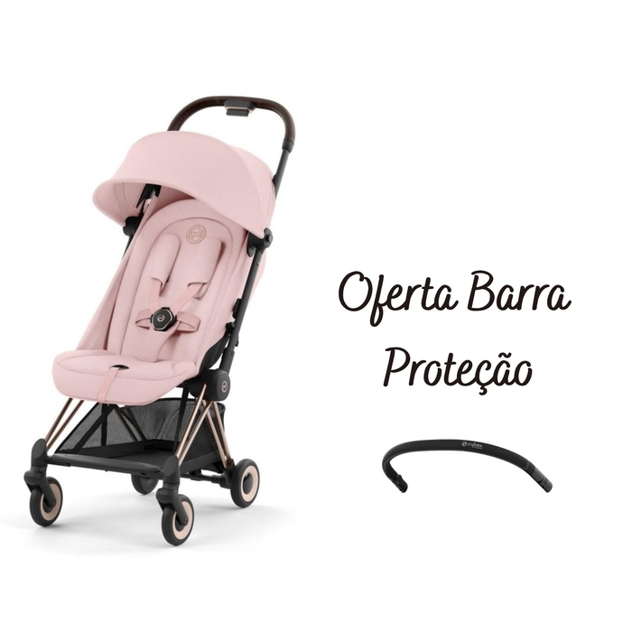 Carrinho Compacto Cybex Coya Rosegold com Oferta Barra de Proteção - Cybex - PACKCOYA001-005