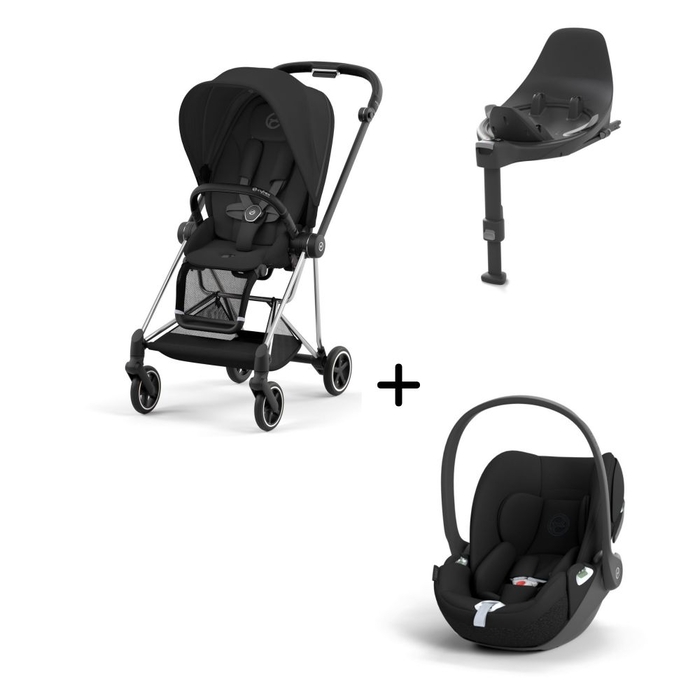 Carrinho de Bebé Mios Chrome Black, Babycoque Cloud T i-Size e Base T i-Size Cybex - Cybex - PACKMIOS002-002