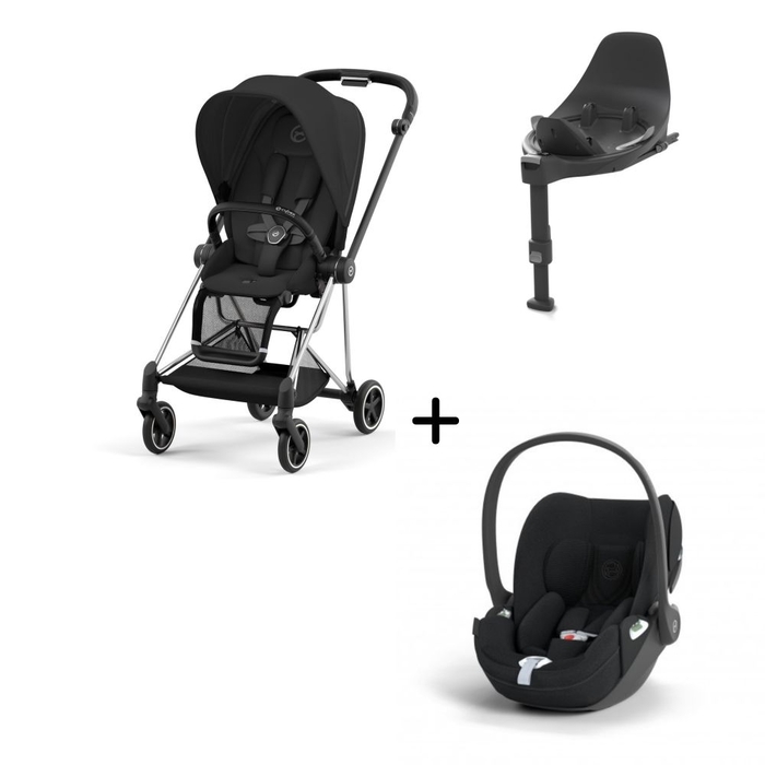 Carrinho de Bebé Mios Chrome Black, Babycoque Cloud T i-Size Plus e Base T i-Size Cybex - Cybex - PACKMIOS004-002