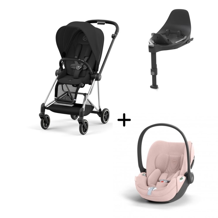 Carrinho de Bebé Mios Chrome Black, Babycoque Cloud T i-Size Plus e Base T i-Size Cybex - Cybex - PACKMIOS004-004