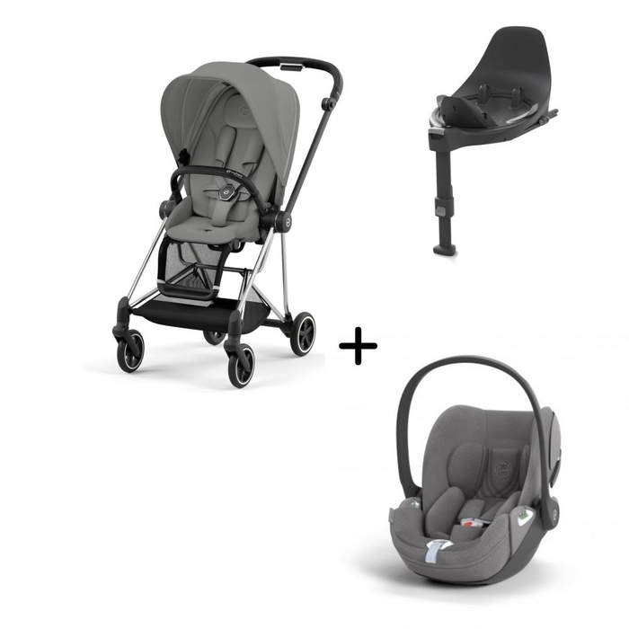 Carrinho de Bebé Mios Chrome Black, Babycoque Cloud T i-Size Plus e Base T i-Size Cybex - Cybex - PACKMIOS004-007