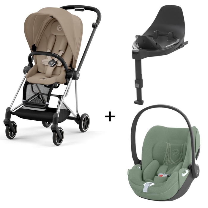 Carrinho de Bebé Mios Chrome Black, Babycoque Cloud T i-Size Plus e Base T i-Size Cybex - Cybex - PACKMIOS004-015