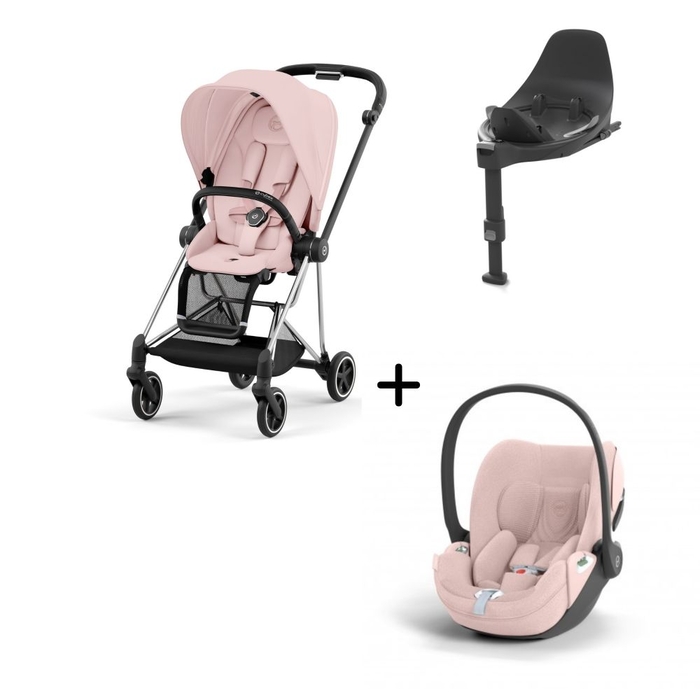 Carrinho de Bebé Mios Chrome Black, Babycoque Cloud T i-Size Plus e Base T i-Size Cybex - Cybex - PACKMIOS004-022