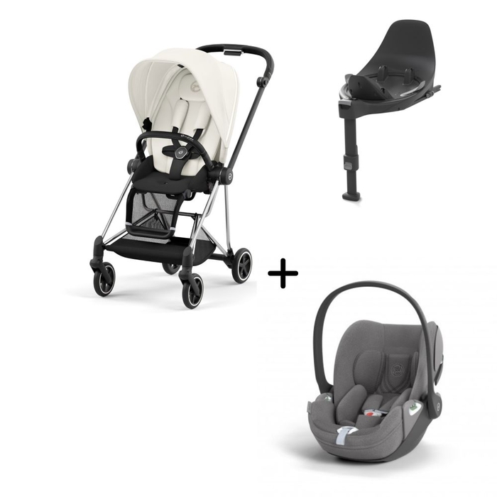 Carrinho de Bebé Mios Chrome Black, Babycoque Cloud T i-Size Plus e Base T i-Size Cybex - Cybex - PACKMIOS004-025