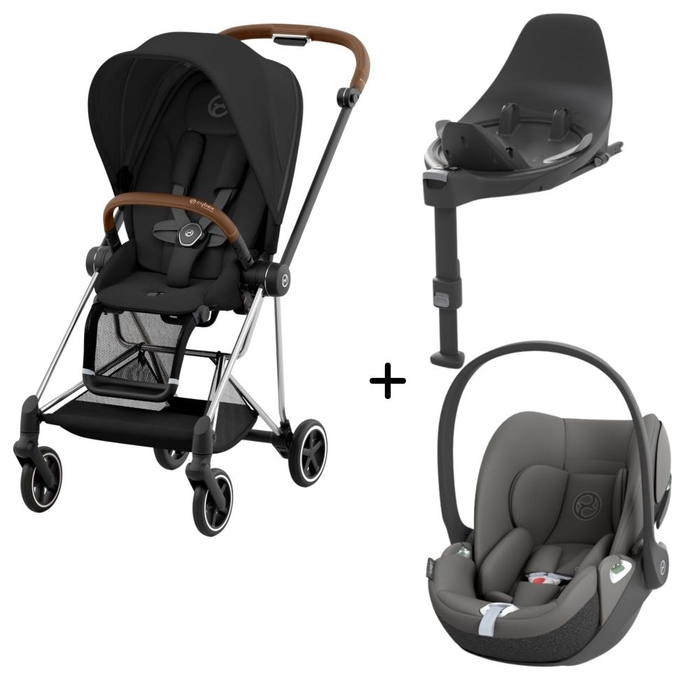 Carrinho de Bebé Mios Chrome Brown, Babycoque Cloud T i-Size e Base T i-Size Cybex - Cybex - PACKMIOS006-001
