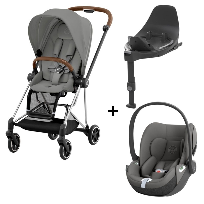 Carrinho de Bebé Mios Chrome Brown, Babycoque Cloud T i-Size e Base T i-Size Cybex - Cybex - PACKMIOS006-003