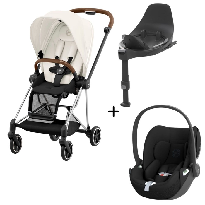 Carrinho de Bebé Mios Chrome Brown, Babycoque Cloud T i-Size e Base T i-Size Cybex - Cybex - PACKMIOS006-010