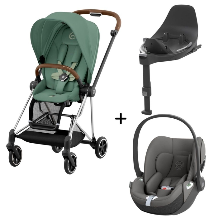 Carrinho de Bebé Mios Chrome Brown, Babycoque Cloud T i-Size e Base T i-Size Cybex - Cybex - PACKMIOS006-011