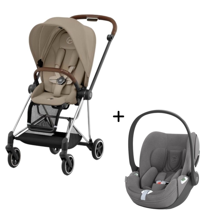 Carrinho de Bebé Mios Chrome Brown e Babycoque Cloud T i-Size Plus Cybex - Cybex - PACKMIOS007-013