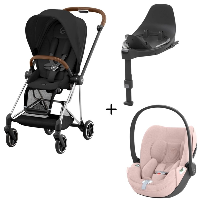 Carrinho de Bebé Mios Chrome Brown, Babycoque Cloud T i-Size Plus e Base T i-Size Cybex - Cybex - PACKMIOS008-004