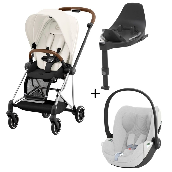 Carrinho de Bebé Mios Chrome Brown, Babycoque Cloud T i-Size Plus e Base T i-Size Cybex - Cybex - PACKMIOS008-036