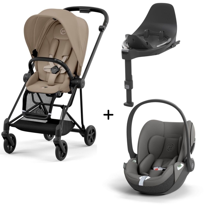 Carrinho de Bebé Mios Matt Black, Babycoque Cloud T i-Size e Base T i-Size Cybex - Cybex - PACKMIOS010-005